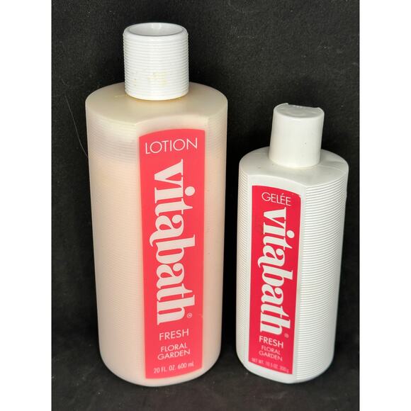 556	RARE NOS Vitabath Lotion and Gelee; Fresh Pink Floral Garden; Disc. - Picture 1 of 4